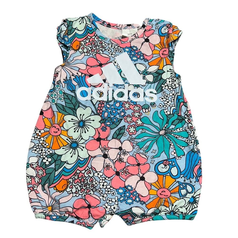 NWOT Adidas baby girl floral romper size 9 mth